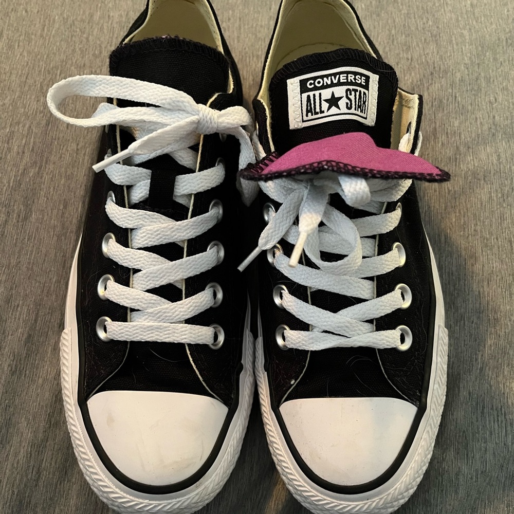 Converse All Star Black and Purple Sneakers